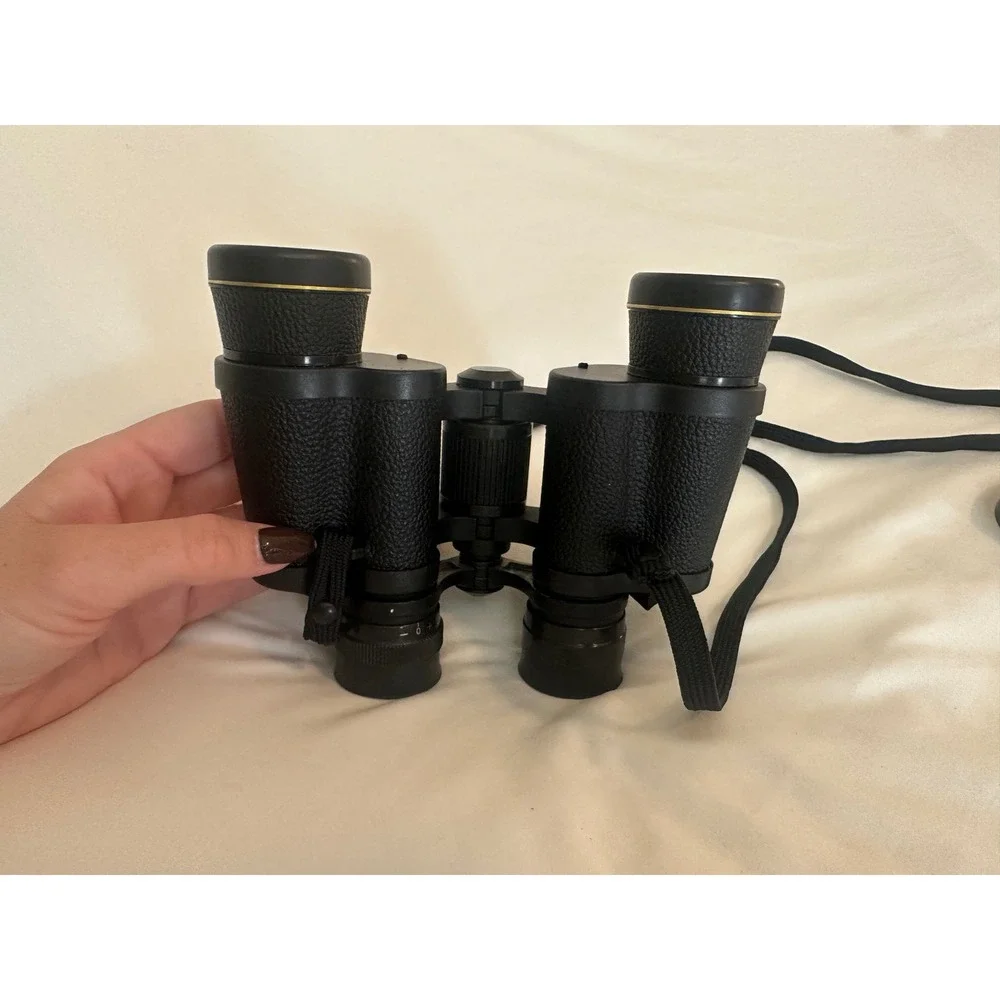 Galileo 8x30 Binoculars Black 393ft at 1000yds with Carrying Case and Lens Caps